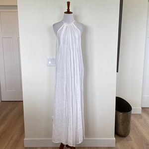 120% Lino white linen dress